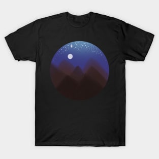 Night Sky Over Mountains T-Shirt